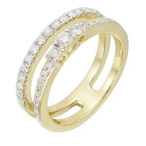 Ring in Yellow Gold with Brilliant-cut Diamonds